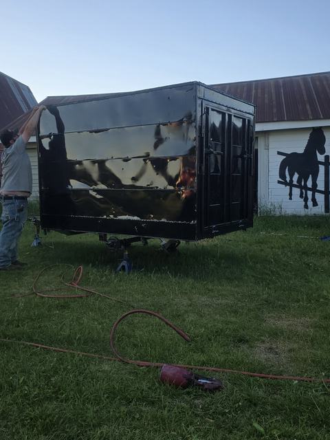 Blacked out, with Jeffery supervising from the barn